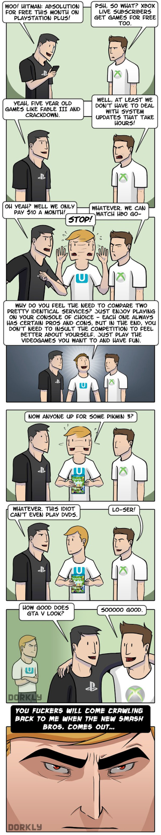 Illustration for article titled How Every Argument About Xbox and PlayStation Ends